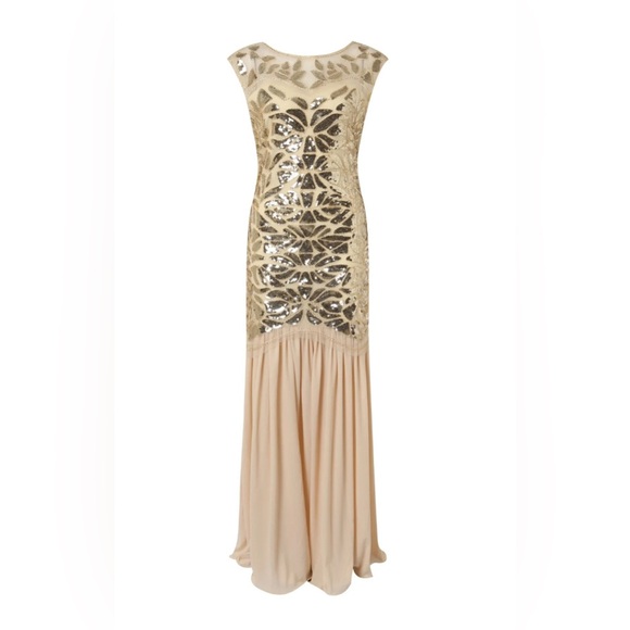 1920 Sequined Embellished Flapper dress gown plus size XXL 18-20 Halloween - Picture 9 of 10